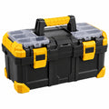 Boîte à outils 55 x 28 x 25 cm en plastique noir et jaune avec organiseurs amovibles