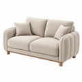 Canapé 2 places en tissu beige de style contemporain, dimensions 170x90x85 cm, par la marque BELMAREN.
