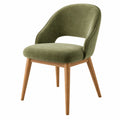 Fauteuil de salle à manger 58 x 60 x 80 cm velours vert pieds en bois style contemporain