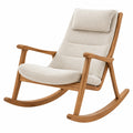 Fauteuil à bascule 68 x 95 x 100 cm en bois et tissu beige - style scandinave
