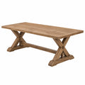 Table de jardin 180 x 90 cm en bois marron style rustique