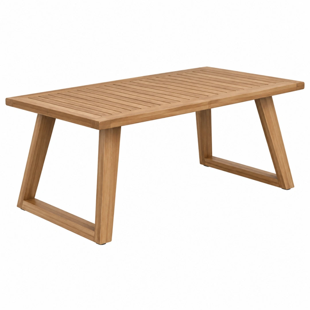 Table de jardin 180 x 90 x 75 cm en bois brun style contemporain